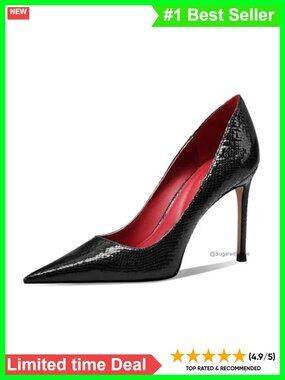 Qililul Pointed Toe Stiletto Heel Closed Toe Dress Pumps Formal Heels